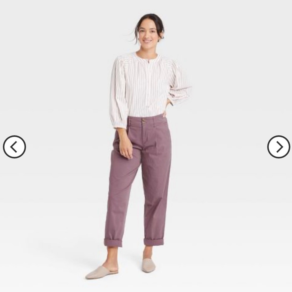 🩷 A New Day pastel purple pleated front chino pant size 4